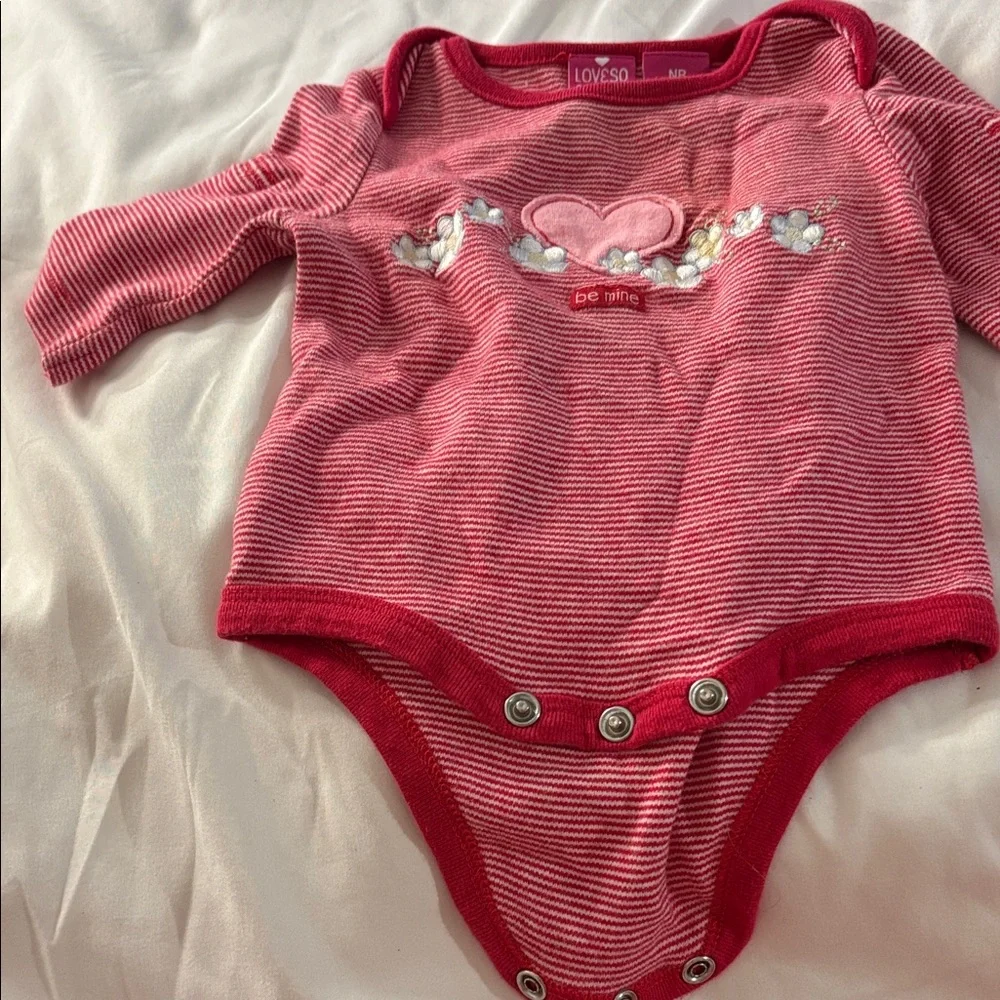 Love so sweet Red Striped Kids One Piece newborn